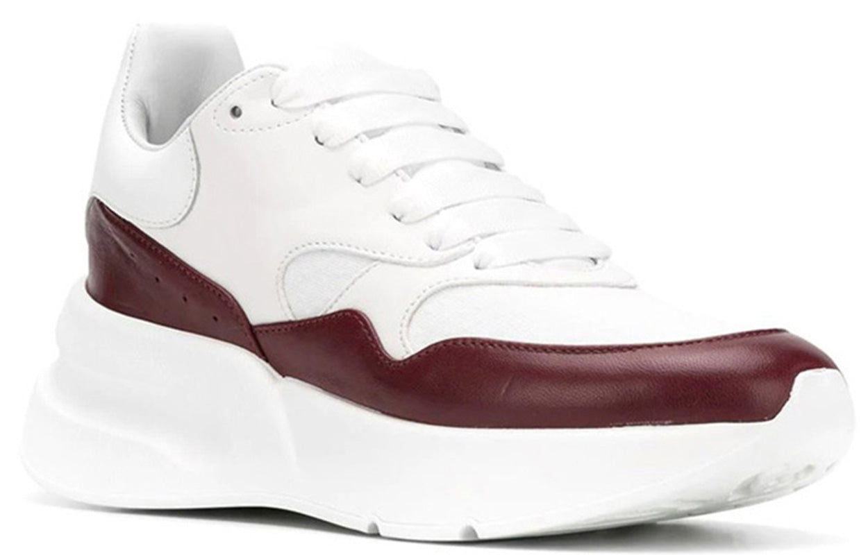 (WMNS) Alexander McQueen Oversized Runner in Nappa Calf Leather 'White Burgundy' 533710WHT999093