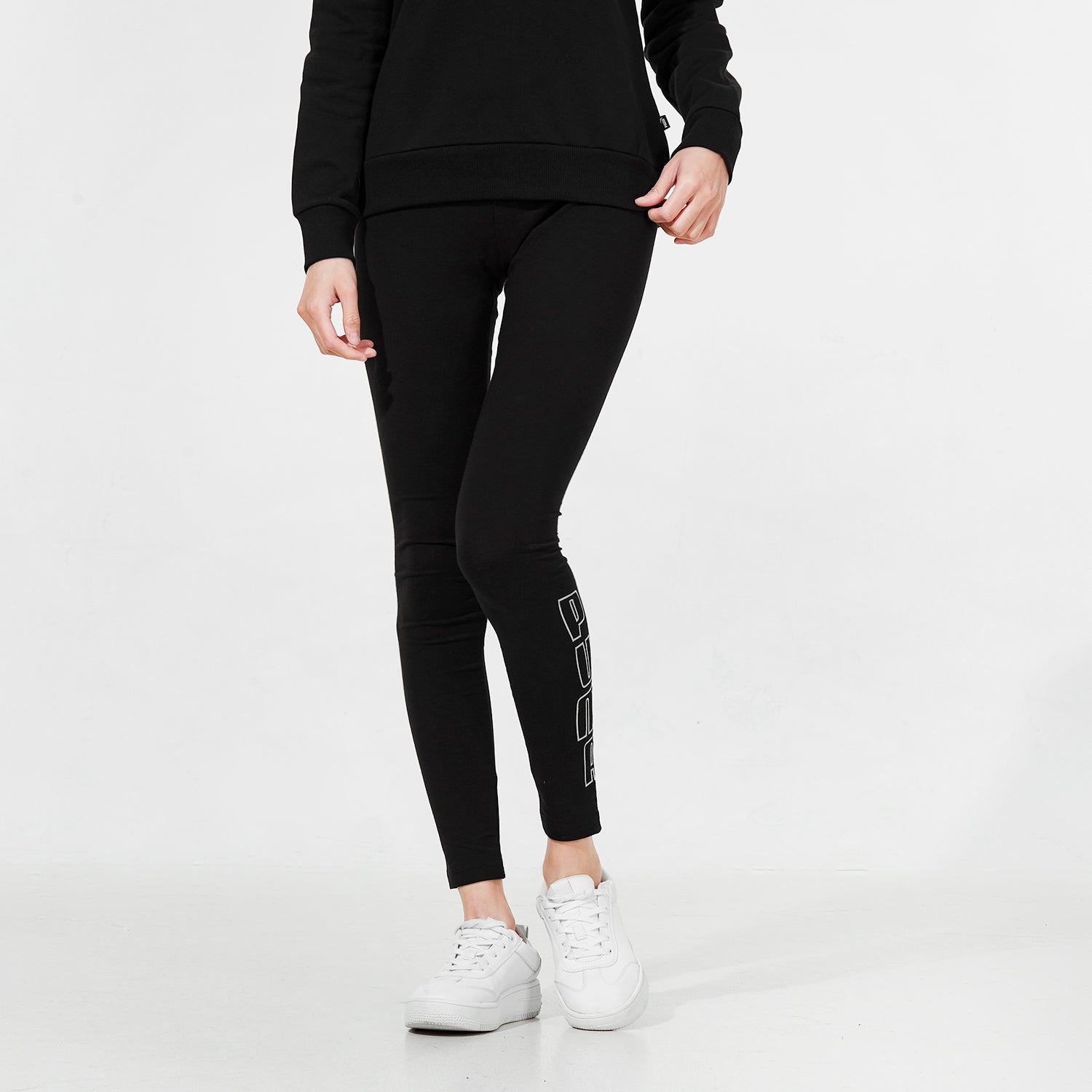 (WMNS) PUMA Holiday Leggings Logo Sports Training gym pants Black 847692-51
