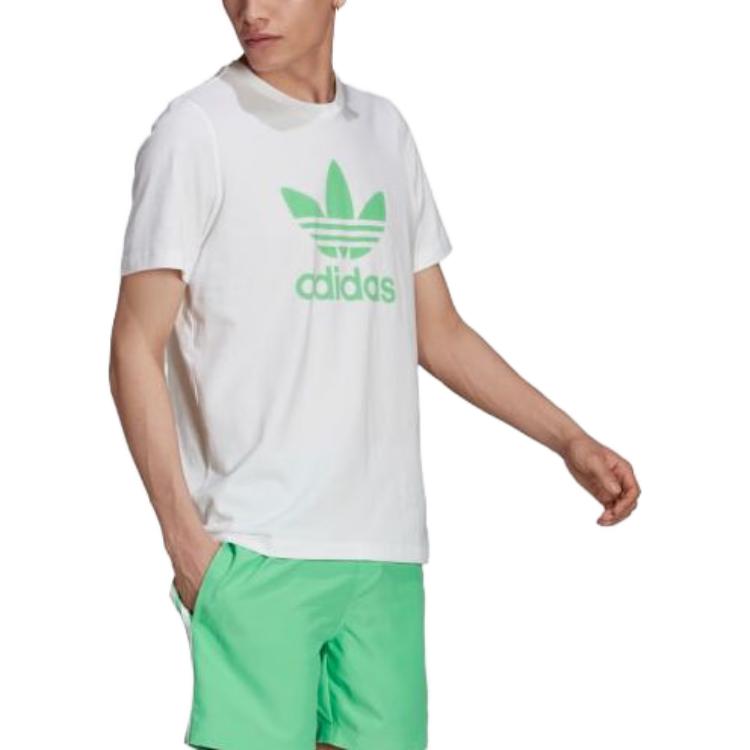 adidas Original Adicolor Classics Trefoil Tee 'White Semi Screaming Green' H06640