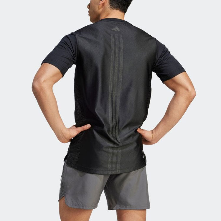 adidas HIIT Workout 3-Stripes Tee Asia Sizing 'Black' HZ3072
