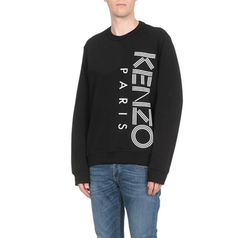 Men's KENZO Alphabet Logo Printing Round Neck Long Sleeves Pullover Black F965SW1324MD-99