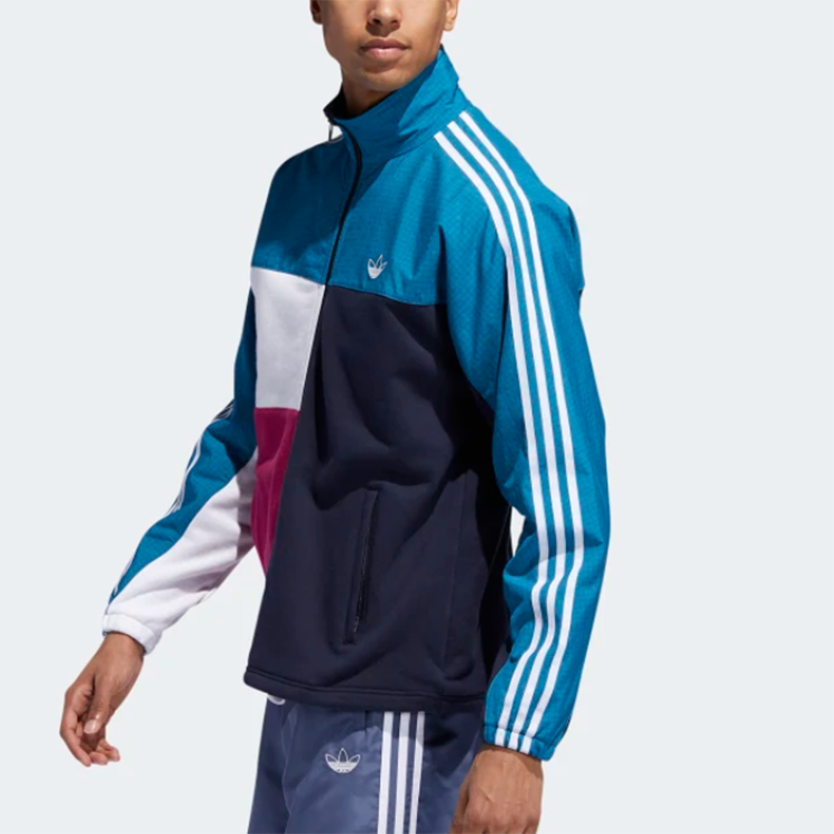 adidas originals Asymm Full-Zip Track Jacket 'Active Teal/Berry' ED5522
