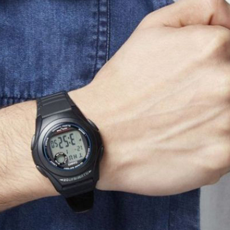 CASIO Sports Quartz Waterproof Unisex Mens Black Digital F-200W-1A