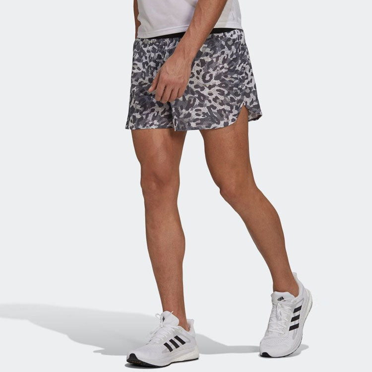 Men's adidas Leopard Print Casual Sports Shorts Black H22709