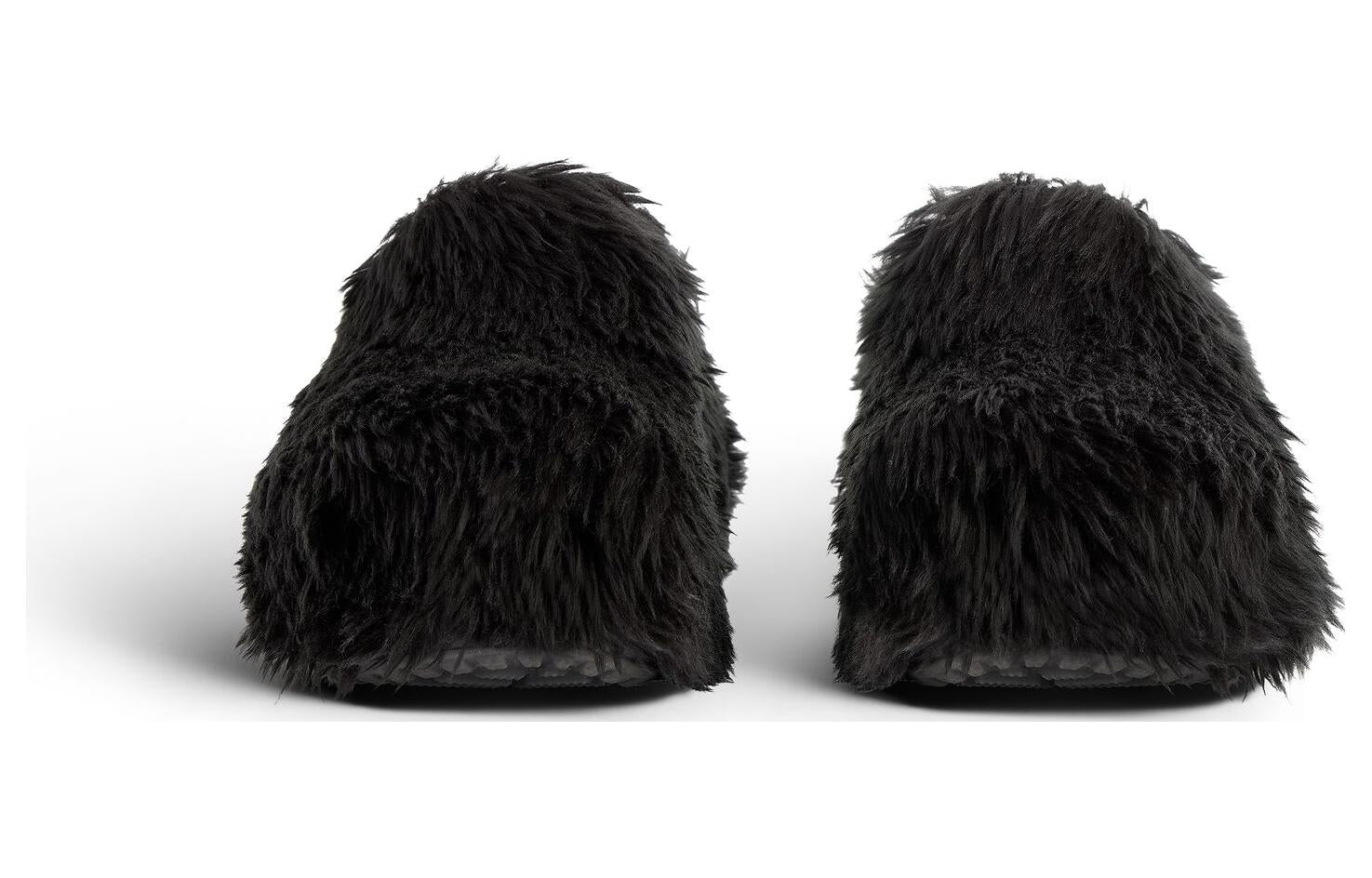 (WMNS) Balenciaga Crocs Mules 'Black Fake Fur on Rubber' 720762W0FOU1000
