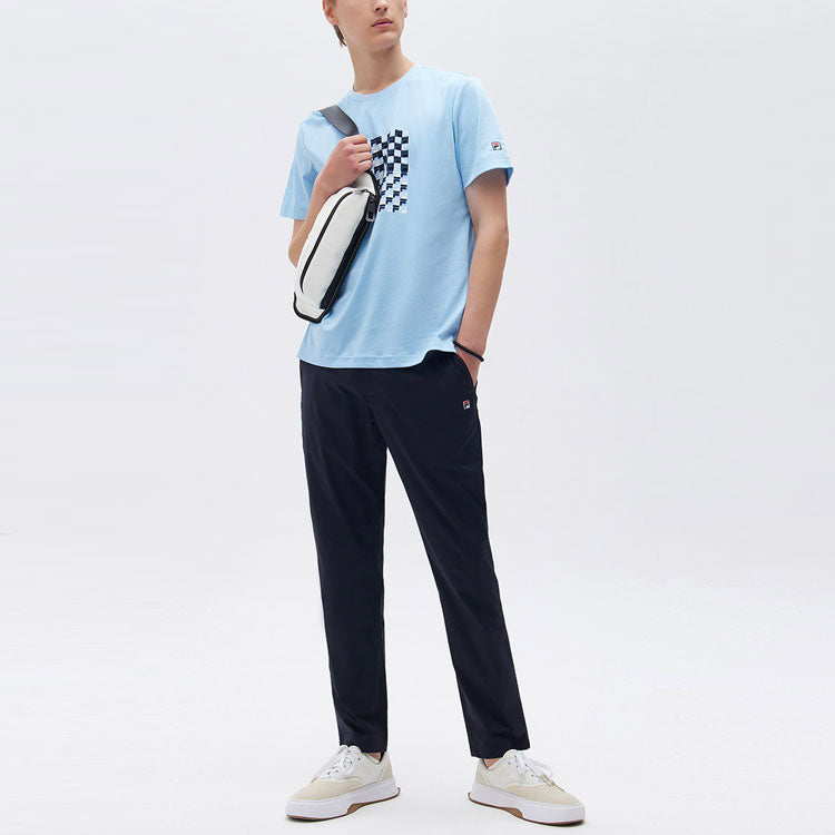 FILA Logo Printing Sports Loose Short Sleeve Blue F11M121104F-LB