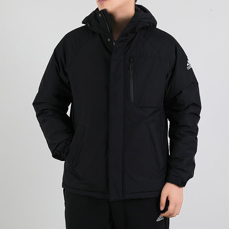 adidas originals Bos Logo Down J Stay Warm Solid Color hooded down Jacket Black GF0081