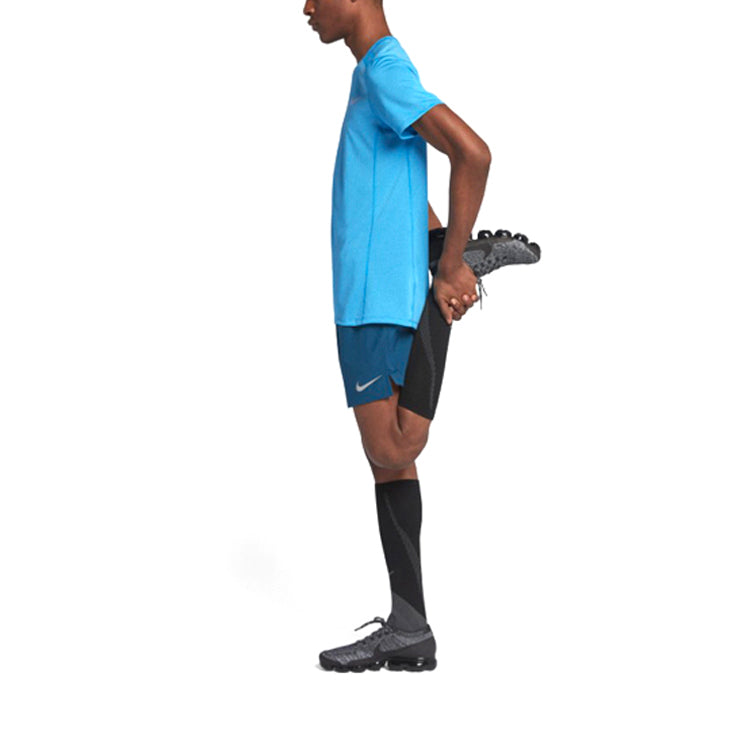 Nike Cool Mylar Breathable Running Quick Dry Short Sleeve Blue 892995-482