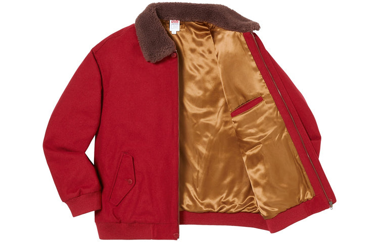 Supreme LACOSTE Wool Bomber Jacket 'Red' SUP-FW19-531