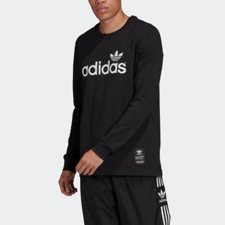 adidas Casual Sports Printing Logo Long Sleeves Black FM3391