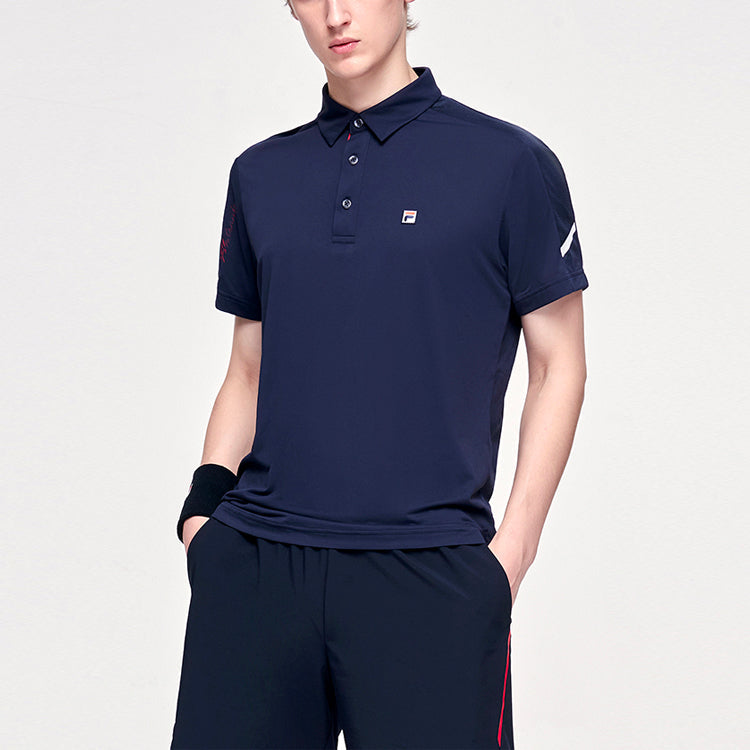 FILA Athletics Series Athleisure Casual Sports Short Sleeve polo Royal blue A11M123152F-NV