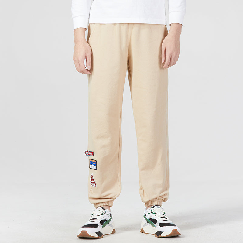 PUMA Team Badge Sweatpants 'Beige' 677378-67