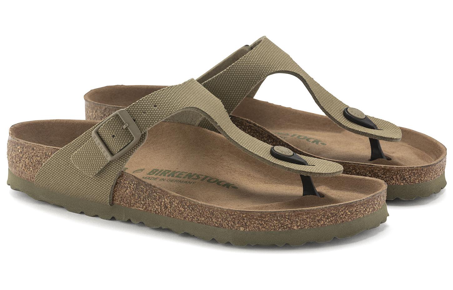 Birkenstock Gizeh Vegan Textile Sandals 'Faded Khaki' 1023929