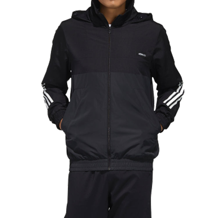 adidas neo M SS WRMLN WB Sports Windbreaker Jacket Black FN6538