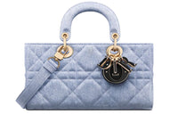 DIOR Lady D JOY Denim Lady Dior Bag, Shoulder Bag, Crossbody Bag, Handbag Medium Size Women's Blue