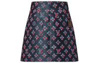 LOUIS VUITTON Monogram Jacquard Zip-Up Mini Skirt