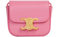 CELINE Triomphe Arc De Triomphe Shiny Cow Leather Shoulder Bag, Crossbody Bag Mini Women's Pink
