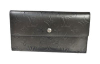 LOUIS VUITTON Leather Wallet Medium Size Unisex Black