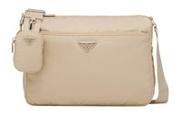 PRADA Recycled Nylon Crossbody Bag Shoulder Bag Women's Beige