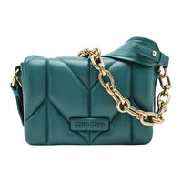 MIU MIU Sheepskin Shoulder Bag Crossbody Bag Women's Lagoon Blue