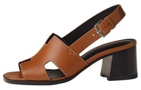 HERMES Elbe Strap Sandals 6cm Women's Brown