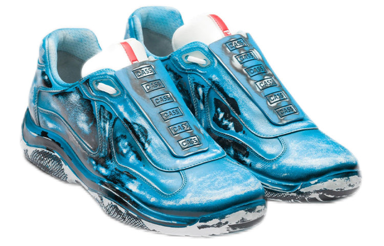 Cass x PRADA D3cay Wear-Resistant Low-Top Athletic Shoes Unisex Impact Blue