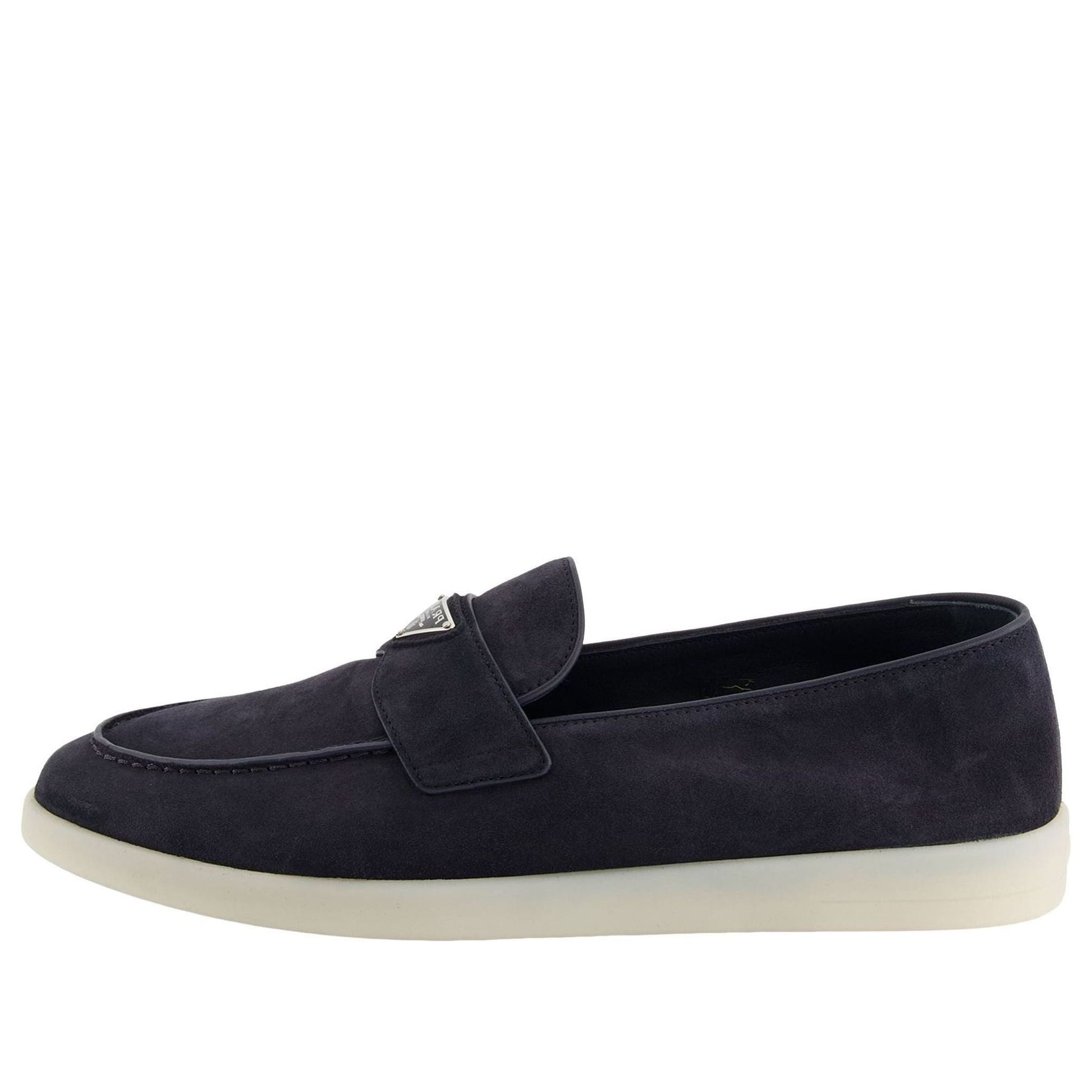 PRADA SS26 Suede Logo Loafer 'Navy' 2DG124-103-F0008
