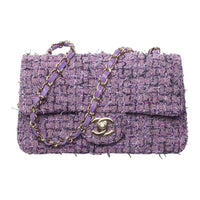 CHANEL Tweed Shoulder Bag Crossbody Bag Mini Women's Purple