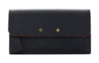 LOUIS VUITTON Leather Wallet Unisex Marine Blue & Red