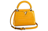 LOUIS VUITTON Capucines Soft Shiny Crocodile Leather Capusin Shoulder Crossbody Handbag Mini Women's Gold