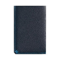 HERMES Mysore Goat Skin Card Holder Men's Navy Blue/Mermaid Blue