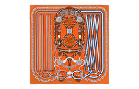 HERMES Silk Scarves Women's Caramel