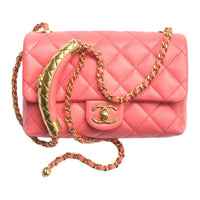 CHANEL Lambskin Crossbody Bag Shoulder Bag Mini Women's Pink