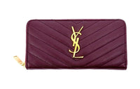 SAINT LAURENT Leather Wallet Women's Burgundy
