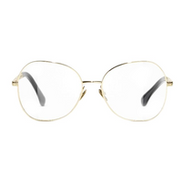 CHANEL Metal Irregular Shape Eyeglass Frames Men's Light Gold
