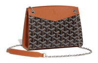 GOYARD Rouette Canvas With Leather Tote Chain Bag Shoulder Bag Women's Brown