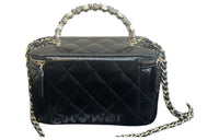 CHANEL Lambskin Box Bag, Shoulder Bag, Crossbody Bag Women's Black