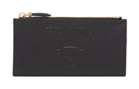 PRADA Saffiano Leather Card Holder Women's Black