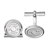 HERMES 925 Sterling Silver Cufflinks Men's Silver