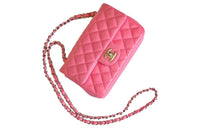 CHANEL Lambskin Shoulder Bag Crossbody Bag Mini Women's Barbie Pink