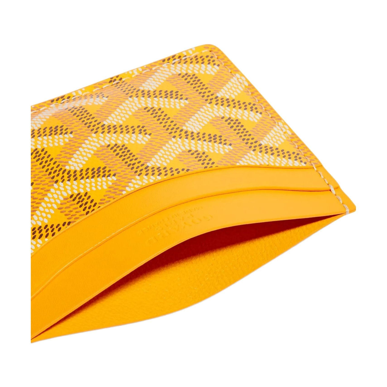 GOYARD Canvas With Calfskin Card Clip Card Holder Unisex Yellow Multicolor Light Blue Small Heart