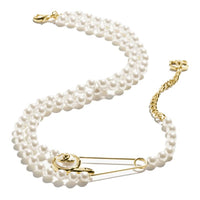 CHANEL Metal Faux-Pearl Resin Necklaces Unisex White