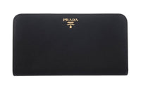 PRADA Cow Leather Wallet Women's Black