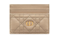 DIOR Caro Soft Calfskin Card Holder Card Holder Women's Sand