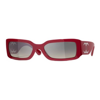 CHANEL Nylon Acetate Square Sunglasses Unisex Red