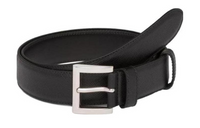 PRADA Saffiano Leather Belt Solid Color Pin Buckle Leather Belts Women's Black Width  3CM