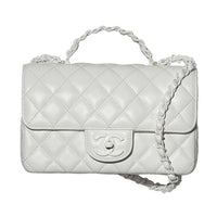 CHANEL Lambskin Shoulder Bag, Crossbody Bag, Handbag Mini Women's Light Gray