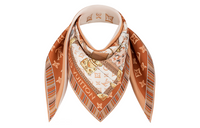 LOUIS VUITTON Silk Scarves Women's Orange Brown