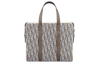 DIOR Wool Cow Leather Patchwork One Shoulder Handbags Large Size Men's Brown/Gray
