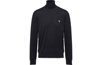 PRADA Logo Fine-Knit Turtleneck Jumper